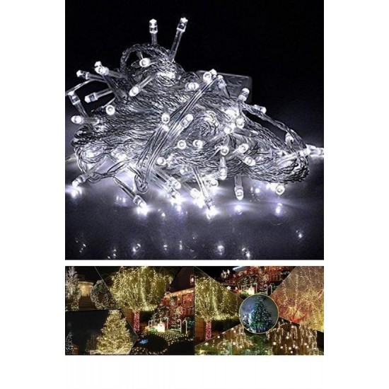 Robinanka® 100 Ledli 8 Fonksiyonlu 10 Metre Led Aydınlatma Dekor Lambası (beyaz) Robinanka® 100 Ledli 8 Fonksiyonlu 10 Metre Led Aydınlatma Dekor Lambası (beyaz)