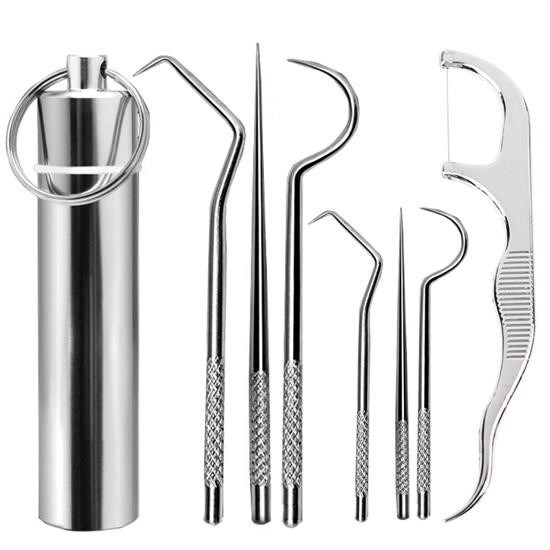  Robinanka® 7 Parça Paslanmaz Çelik Ağız Diş Tartar Sökücü Temizlik Bakım Seti