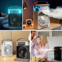 Robinanka Taşınabilir 3 Farklı Mod Ayarlı 7 Farklı Led Işıklı Sulu Soğutmalı Taşınabilir Masaüstü USB Fan Vantilatör Robinanka Taşınabilir 3 Farklı Mod Ayarlı 7 Farklı Led Işıklı Sulu Soğutmalı Taşınabilir Masaüstü USB Fan Vantilatör
