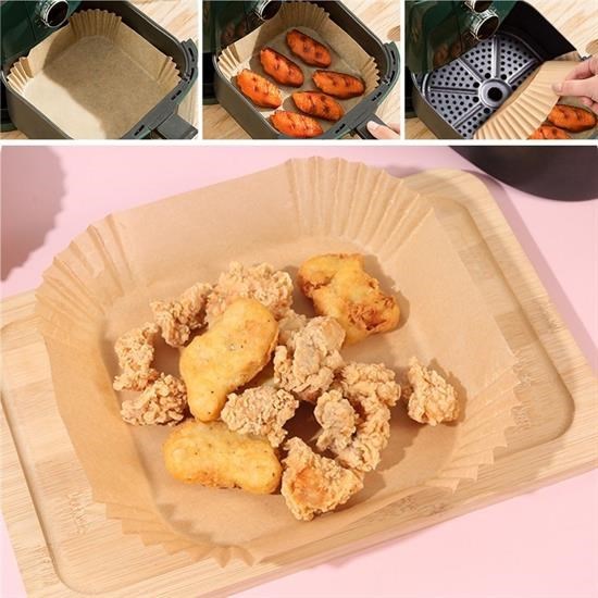 Robinanka® 50 Adet Air Fryer Pişirme Kağıdı Tek Kullanımlık Yağ Geçirmez Yapışmaz Kare Tabak Model PVC Robinanka® 50 Adet Air Fryer Pişirme Kağıdı Tek Kullanımlık Yağ Geçirmez Yapışmaz Kare Tabak Model PVC