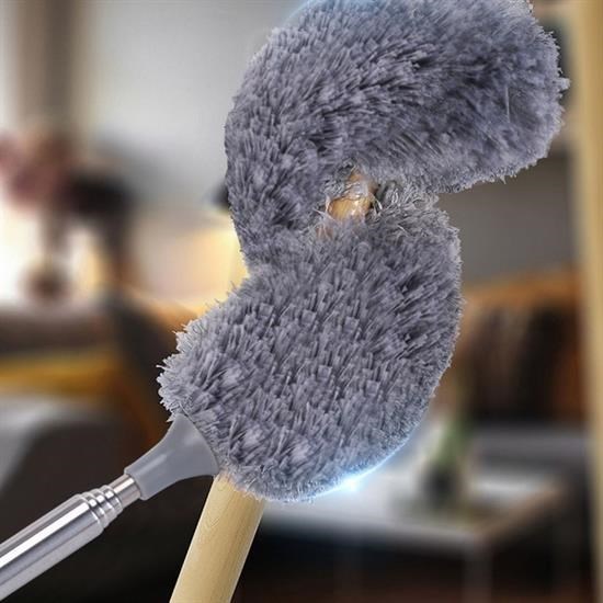 Robinanka 140 Cm Teleskopik Uzatılabilir Mikrofiber Yumuşak Başlıklı Gri Toz Alma Fırçası  Toz Püskülü