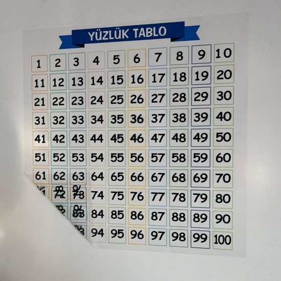 Robinanka® Matematik Öğreten Yüzlük Tablo Duvarda İz Bırakmaz Akıllı Kağıt Yapışkansız Statik 60x60 cm Robinanka® Matematik Öğreten Yüzlük Tablo Duvarda İz Bırakmaz Akıllı Kağıt Yapışkansız Statik 60x60 cm