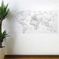 Robinanka Yazılabilir Dünya Haritası Manyetik Duvar Stickerı 110 x 56 cm Robinanka Yazılabilir Dünya Haritası Manyetik Duvar Stickerı 110 x 56 cm