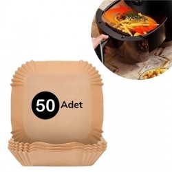 50 Adet Air Fryer Pişirme Kağıdı Tek Kullanımlık Hava Fritöz Yağ Geçirmez Yapışmaz Kare Tabak Model 50 Adet Air Fryer Pişirme Kağıdı Tek Kullanımlık Hava Fritöz Yağ Geçirmez Yapışmaz Kare Tabak Model