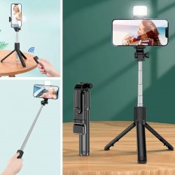 Robinanka Kendiliğinden Işıklı Masaüstü Tripod Olabilen Telefon Tutuculu Kablosuz Kumandalı Selfie Çubuğu Robinanka Kendiliğinden Işıklı Masaüstü Tripod Olabilen Telefon Tutuculu Kablosuz Kumandalı Selfie Çubuğu