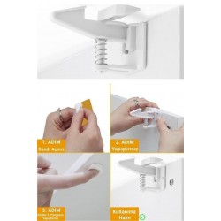 Robinanka Bebek Çocuk Güvenliği Korumalı Yapışkan Çekmece ve Dolap İçin Tutucu Gizli Güvenlik Kilidi Robinanka Bebek Çocuk Güvenliği Korumalı Yapışkan Çekmece ve Dolap İçin Tutucu Gizli Güvenlik Kilidi