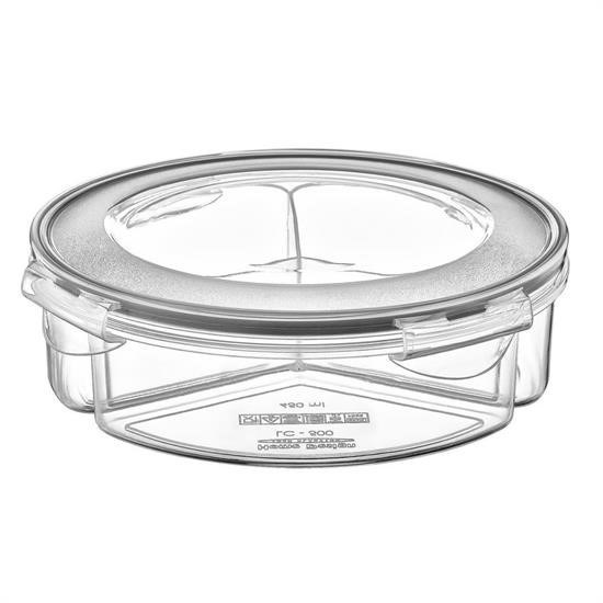 Robinanka® 3 Bölmeli Sızdırmaz Contalı Kilitli Kapaklı 1,35 Litre yuvarlak Erzak Saklama Kabı LC-500 Robinanka® 3 Bölmeli Sızdırmaz Contalı Kilitli Kapaklı 1,35 Litre yuvarlak Erzak Saklama Kabı LC-500