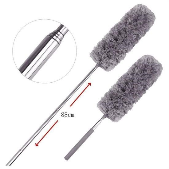 Robinanka 140 Cm Teleskopik Uzatılabilir Mikrofiber Yumuşak Başlıklı Gri Toz Alma Fırçası  Toz Püskülü