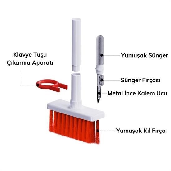 Robinanka® Çok Amaçlı Kırmızı Hassas Fırça Başlıklı Bilgisayar Laptop Temizleme Fırçası Robinanka® Çok Amaçlı Kırmızı Hassas Fırça Başlıklı Bilgisayar Laptop Temizleme Fırçası