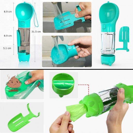Robinanka® Taşınabilir Hazneli Mama Kaplı ,Kaka Poşetli Kedi,Köpek Suluğu-300ml Robinanka® Taşınabilir Hazneli Mama Kaplı ,Kaka Poşetli Kedi,Köpek Suluğu-300ml