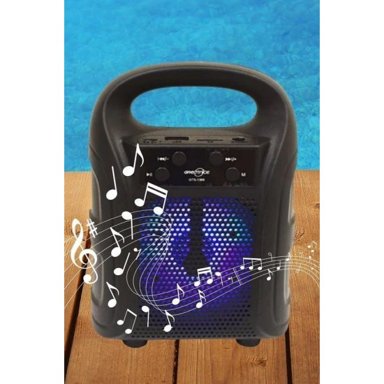 Tutmalı Mini Hoparlör Işıklı Taşınabilir Bluetooth Wireless Radyolu Sd Kart ve USB Girişli Hoparlör Tutmalı Mini Hoparlör Işıklı Taşınabilir Bluetooth Wireless Radyolu Sd Kart ve USB Girişli Hoparlör