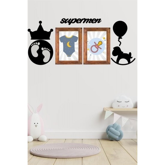 Robinanka® DECO103 Supermen Dekoratif Duvar Süsü Tablo Aksesuar Ahşap Tasarım Hediye Pano Sticker Seti Robinanka® DECO103 Supermen Dekoratif Duvar Süsü Tablo Aksesuar Ahşap Tasarım Hediye Pano Sticker Seti