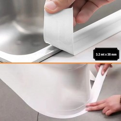 Robinanka  Su Sızdırmaz Banyo Mutfak Lavabo Küvet İzolasyon Şerit Bant,Lavabo Kenar Bandı 3.2 mt x 38 mm Robinanka  Su Sızdırmaz Banyo Mutfak Lavabo Küvet İzolasyon Şerit Bant,Lavabo Kenar Bandı 3.2 mt x 38 mm