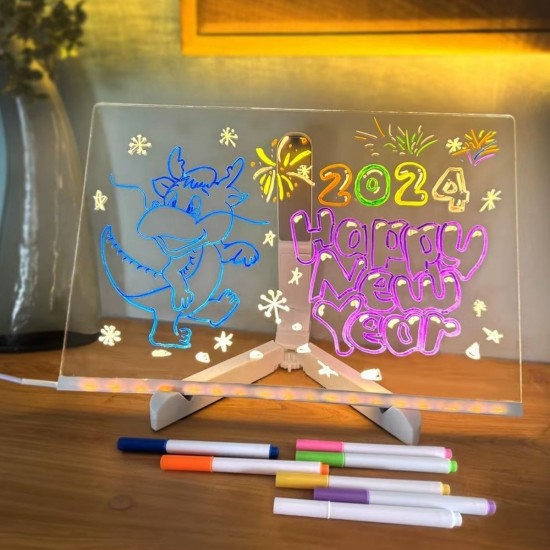 Robinanka LED Işıklı Kendiliğinden Renkli Fosforlu Kalemli Dikdörtgen Yazı Panosu 20x30 cm Robinanka LED Işıklı Kendiliğinden Renkli Fosforlu Kalemli Dikdörtgen Yazı Panosu 20x30 cm