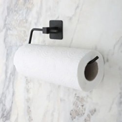 Robinanka Kendiliğinden Yapışkanlı Siyah Paslanmaz Metal Rulo Havluluk Aparat  Robinanka Kendiliğinden Yapışkanlı Siyah Paslanmaz Metal Rulo Havluluk Aparat