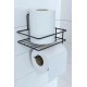 Robinanka® Kendiliğinden Yapışkanlı Tuvalet Kağıdı Tutacağı ve Yedek Raf - Siyah Modern Metal Tasarım Robinanka® Kendiliğinden Yapışkanlı Tuvalet Kağıdı Tutacağı ve Yedek Raf - Siyah Modern Metal Tasarım