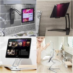 Robinanka 360 Derece Dönebilen Mutfak Masaüstü Telefon Tablet Tutucu Ayarlanabilir Esnek Ayaklı Metal  Robinanka 360 Derece Dönebilen Mutfak Masaüstü Telefon Tablet Tutucu Ayarlanabilir Esnek Ayaklı Metal