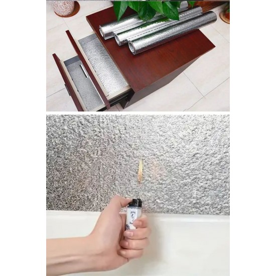 Robinanka® Rulo Gümüş Alüminyum Folyo Duvar Kağıdı, Kendinden Yapışkanlı Raf İçi, Su Geçirmez Folyo 2 mt x 60 cm Robinanka® Rulo Gümüş Alüminyum Folyo Duvar Kağıdı, Kendinden Yapışkanlı Raf İçi, Su Geçirmez Folyo 2 mt x 60 cm