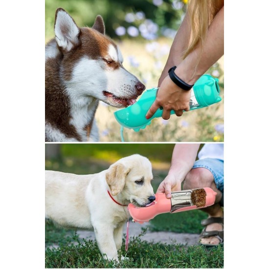 Robinanka® Taşınabilir Hazneli Mama Kaplı ,Kaka Poşetli Kedi,Köpek Suluğu-300ml Robinanka® Taşınabilir Hazneli Mama Kaplı ,Kaka Poşetli Kedi,Köpek Suluğu-300ml