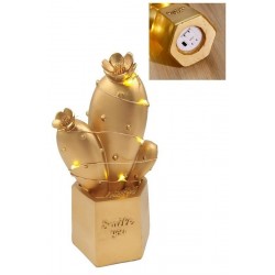 Robinanka Led Işıklı Sevimli Kaktüs Dekoratif Masa Lambası Mini Biblo Gece Lambası Gold