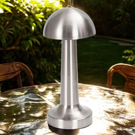 Robinanka Mantar Model Silver Renk Şarjlı Dokunmatik 3 Renkli LED Masa Lambası Robinanka Mantar Model Silver Renk Şarjlı Dokunmatik 3 Renkli LED Masa Lambası