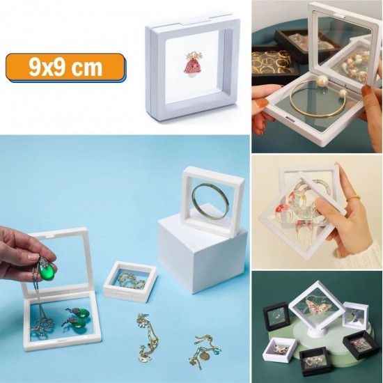 Robinanka® 9x9 cm Standlı 3D Takı Ziynet Hatıra Koleksiyon Saklama Kutusu Şeffaf Film Çerçevesi Robinanka® 9x9 cm Standlı 3D Takı Ziynet Hatıra Koleksiyon Saklama Kutusu Şeffaf Film Çerçevesi