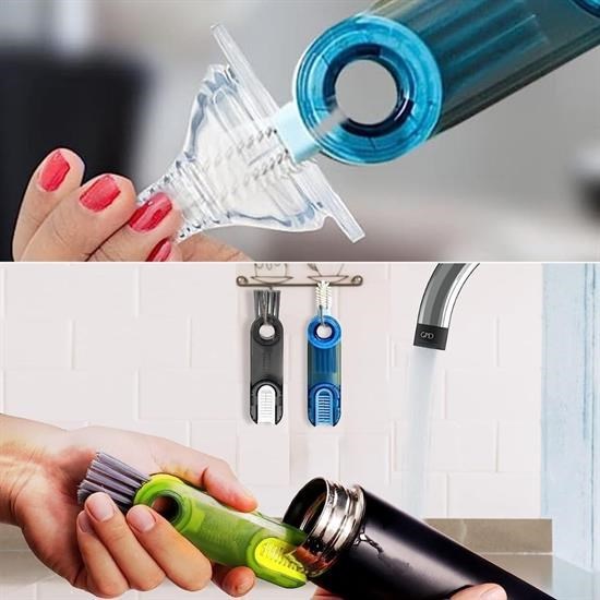 Robinanka® 3 Fonksiyonlu Pratik Şişe Temizleme Fırçası Mutfak Banyo Araç İçin Çok Amaçlı Fırça Robinanka® 3 Fonksiyonlu Pratik Şişe Temizleme Fırçası Mutfak Banyo Araç İçin Çok Amaçlı Fırça