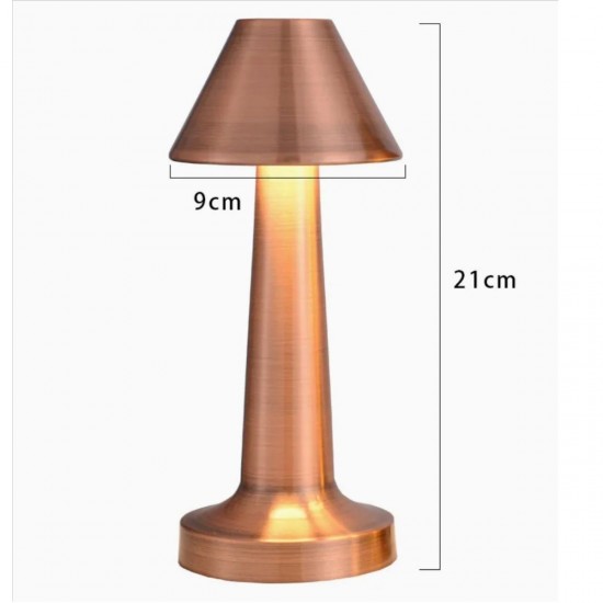 Robinanka Çatı Model Bronz Renk Şarjlı Dokunmatik 3 Renkli LED Masa Lambası Robinanka Çatı Model Bronz Renk Şarjlı Dokunmatik 3 Renkli LED Masa Lambası