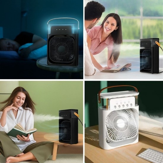 Robinanka Taşınabilir 3 Farklı Mod Ayarlı 7 Farklı Led Işıklı Sulu Soğutmalı Taşınabilir Masaüstü USB Fan Vantilatör Robinanka Taşınabilir 3 Farklı Mod Ayarlı 7 Farklı Led Işıklı Sulu Soğutmalı Taşınabilir Masaüstü USB Fan Vantilatör