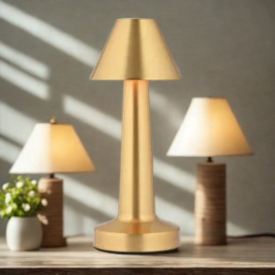Robinanka Çatı Model Gold Renk Şarjlı Dokunmatik 3 Renkli LED Masa Lambası Robinanka Çatı Model Gold Renk Şarjlı Dokunmatik 3 Renkli LED Masa Lambası