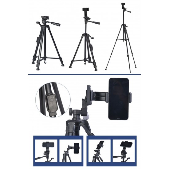 Robinanka® Telefon ve Fotoğraf Makinası Takılabilen Bluetooth Kumandalı 146 cm Tripod