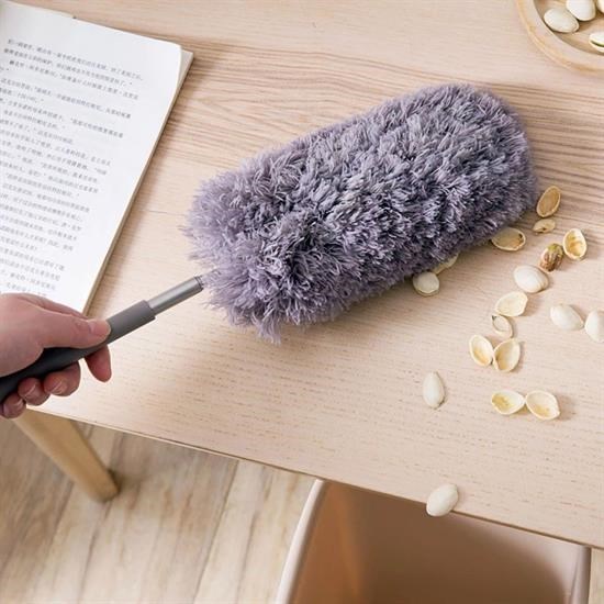 Robinanka 140 Cm Teleskopik Uzatılabilir Mikrofiber Yumuşak Başlıklı Gri Toz Alma Fırçası  Toz Püskülü