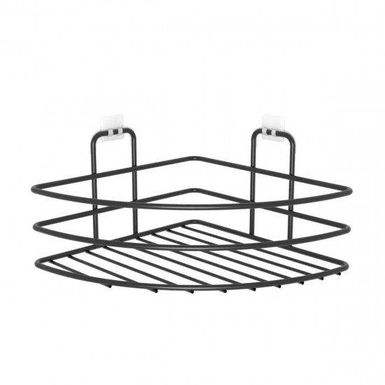 Robinanka® Kendiliğinden Yapışkanlı Montaj Gerektirmeyen Tek Katlı Banyo Askı Köşe Şampuanlık Siyah Robinanka® Kendiliğinden Yapışkanlı Montaj Gerektirmeyen Tek Katlı Banyo Askı Köşe Şampuanlık Siyah
