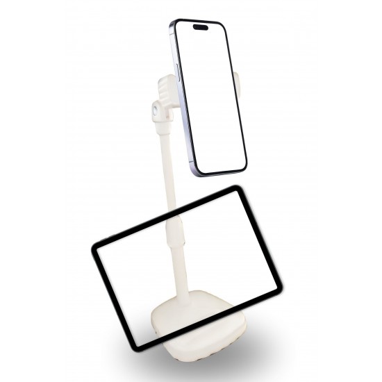 Robinanka® Masa Üstü Tablet ve Telefon Tutucu Plastik Aparat Beyaz Telefon Standı Robinanka® Masa Üstü Tablet ve Telefon Tutucu Plastik Aparat Beyaz Telefon Standı