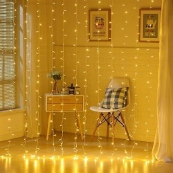Robinanka 8 Fonksiyonlu 200 Led 10 Saçak Şerit Led 2x2 Perde İp Led  (Gün Işığı) Robinanka 8 Fonksiyonlu 200 Led 10 Saçak Şerit Led 2x2 Perde İp Led  (Gün Işığı)