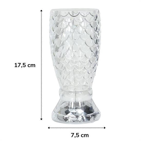Robinanka® Balık Süzgeç Model USB Şarjlı Kumandalı 16Farklı Işık Modlu Masa Üstü Kristal Akrilik Led
