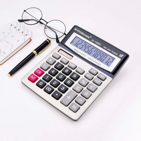 Robinanka® 12 Haneli Geniş LCD Ekran, Pilli Büyük Düğmeli Hesap Makinesi Robinanka® 12 Haneli Geniş LCD Ekran, Pilli Büyük Düğmeli Hesap Makinesi