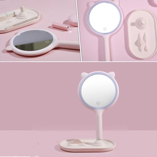Robinanka® Kedi Kulaklı Telefon Standlı Yuvarlak Dokunmatik Led Ayarlı Masa Üstü Makyaj Aynası Robinanka® Kedi Kulaklı Telefon Standlı Yuvarlak Dokunmatik Led Ayarlı Masa Üstü Makyaj Aynası