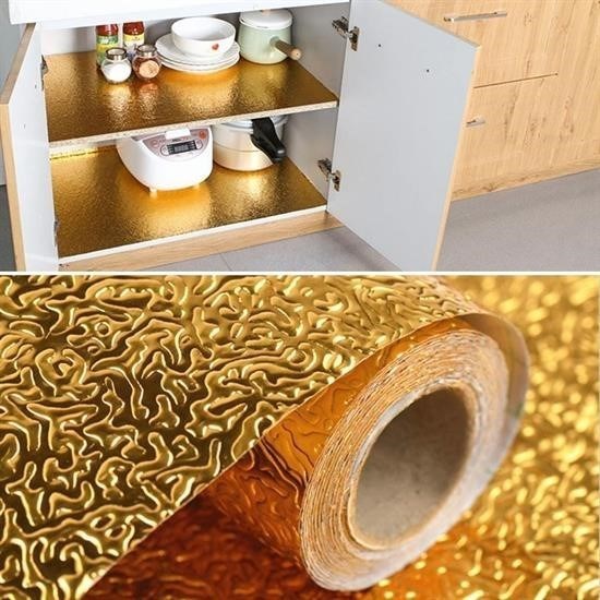 Robinanka® 10 Metre Kendinden Yapışkanlı Silinebilir Mutfak Tezgah Üstü Sticker Folyo Gold Renk Robinanka® 10 Metre Kendinden Yapışkanlı Silinebilir Mutfak Tezgah Üstü Sticker Folyo Gold Renk