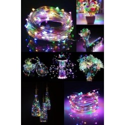 Robinanka Pilli Renkli Peri Led Işık Dekoratif Aydınlatma 5 Metre RGB Led