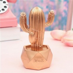 Robinanka Led Işıklı Sevimli Kaktüs Dekoratif Masa Lambası Mini Biblo Gece Lambası-GOLD