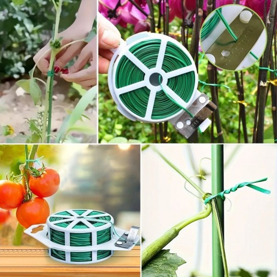Robinanka® 50 Metre Kendiliğinden Kesici Bıçaklı Bitki Saksı Kablo Sabitleme Teli