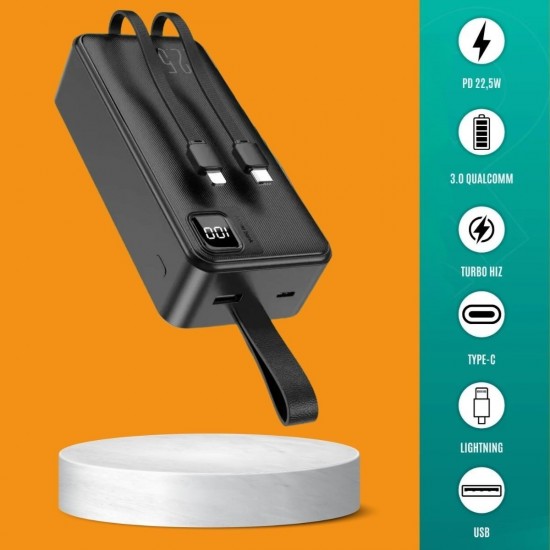 Robinanka® 30000 Mah 22,5w Süper Hızlı Lightning ve Tyype C Powerbank