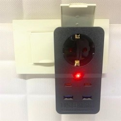 Robinanka Isıya Dayanıklı Termal Akım Korumalı 1 Priz Girişli 2 USB Girişli 2 TYPE-C Girişli Pirz Robinanka Isıya Dayanıklı Termal Akım Korumalı 1 Priz Girişli 2 USB Girişli 2 TYPE-C Girişli Pirz