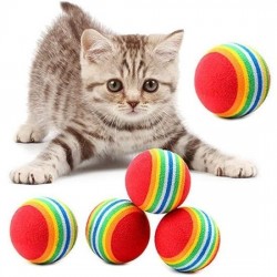 Robinanka 3lü Gökkuşağı Sünger Kedi Köpek Çiğneme Oyun Topu 4,2 cm Robinanka 3lü Gökkuşağı Sünger Kedi Köpek Çiğneme Oyun Topu 4,2 cm