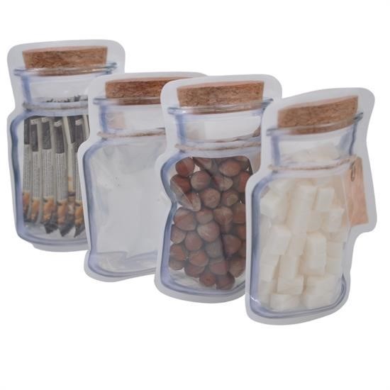 Robinanka® Kavanoz Görünümlü Kilitli Poşet Çıtçıtlı ve Pratik Torba 4 Adet Robinanka® Kavanoz Görünümlü Kilitli Poşet Çıtçıtlı ve Pratik Torba 4 Adet