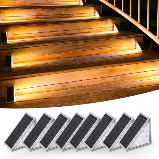 Robinanka® 8 Adet Üçgen Güneş Enerjisi ile Şarj Olan Dış Mekan Solar Basamak Köşe Lambası Robinanka® 8 Adet Üçgen Güneş Enerjisi ile Şarj Olan Dış Mekan Solar Basamak Köşe Lambası