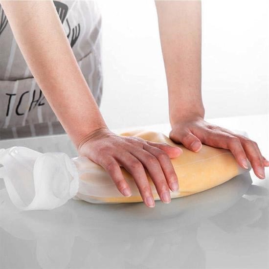 Robinanka® Büyük Hamur Torbası Silikon Şeffaf Hamur Yoğurma Torbası Ekmek Makarna Mantı Hamuru Kolay Robinanka® Büyük Hamur Torbası Silikon Şeffaf Hamur Yoğurma Torbası Ekmek Makarna Mantı Hamuru Kolay