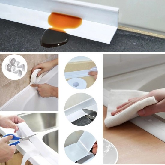 Robinanka  Su Sızdırmaz Banyo Mutfak Lavabo Küvet İzolasyon Şerit Bant,Lavabo Kenar Bandı 3.2 mt x 38 mm Robinanka  Su Sızdırmaz Banyo Mutfak Lavabo Küvet İzolasyon Şerit Bant,Lavabo Kenar Bandı 3.2 mt x 38 mm
