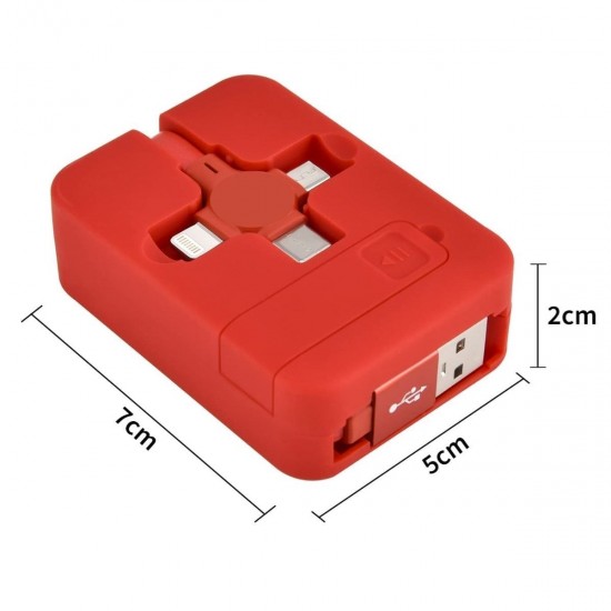 Robinanka® Cep Tipi Telefon Tutuculu Makaralı Uzayıp Kısalabilen 3'ü 1 Arada USB Şarj Kablosu Robinanka® Cep Tipi Telefon Tutuculu Makaralı Uzayıp Kısalabilen 3'ü 1 Arada USB Şarj Kablosu